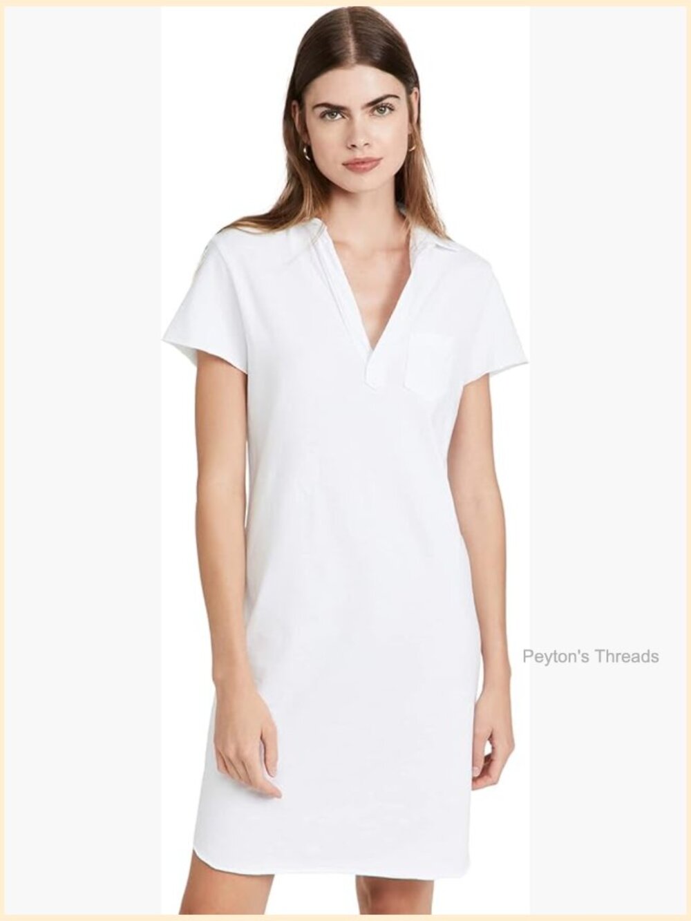 Short Sleeve Johnny Collar Polo Dress Sheath Silhouette Pullover - Picture 1 of 6